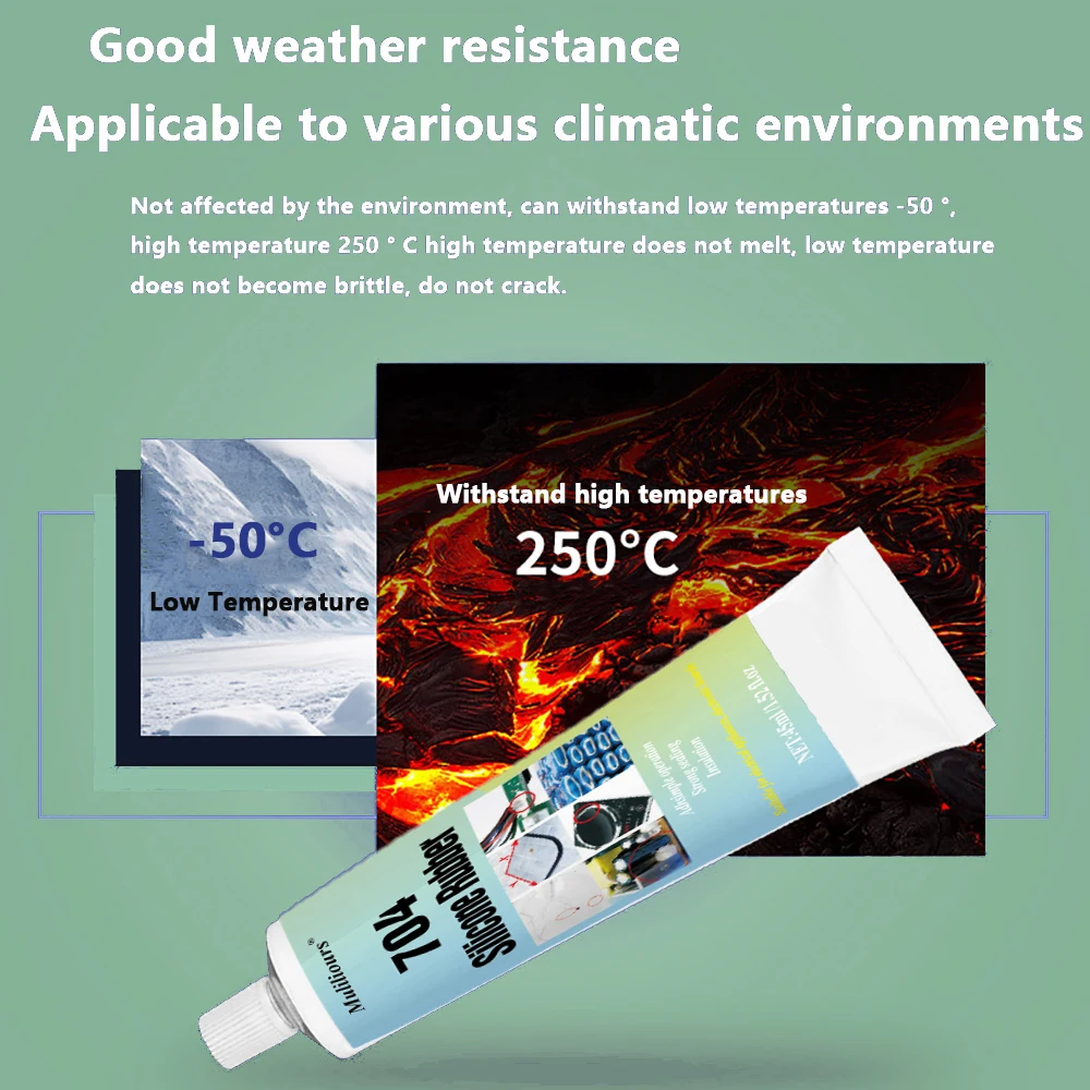 704, weißer Silikonkautschuk-RTV-Kleber mit einer Komponente, Raumtemperaturhärtung, Silikon, für elektronische Geräte, wasserfester Kleber