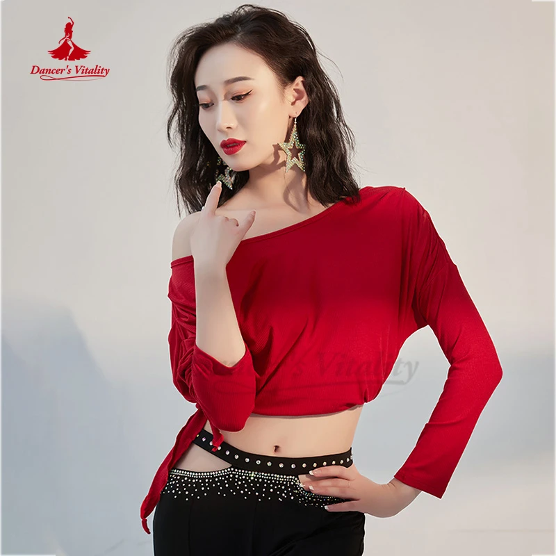 Belly Dance Top 2022 Autumn and Winter New Long Sleeve Training Shirt Tops Women's Oriental Dance Tops Group Dress