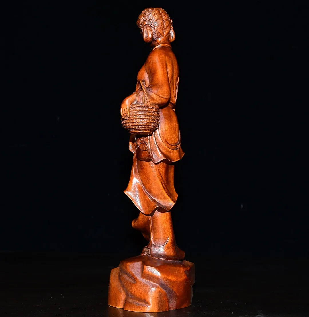 8 "مجموعة معبد التبت خشب البقس القديم الجمال الأربعة يانغ يوهوان ، تمثال امرأة جميلة لنموذج آلهة يانغ Guifei