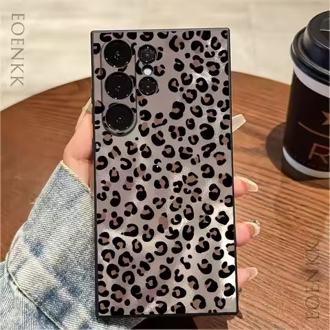 Stylish Leopard Print Phone Case For Samsung Galaxy S25 S24 S23 S22 S21 S20 Ultra Plus FE A15 A30 A20 A53 A71 A72 5G Soft Cover