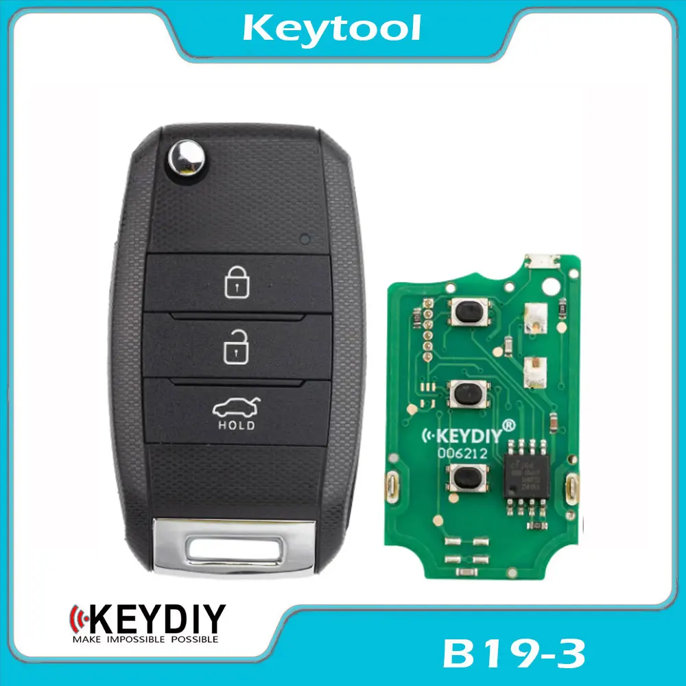 KEYDIY KD B19-3 Universal Flip Remote Key 3 Buttons for KIA Type Car Key for Keydiy KD900 Kd-x2 KD Mini Key Programmer