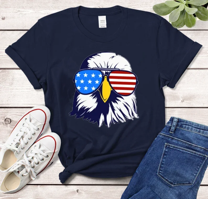 Patriotic Sunglasses Shirt,Freedom Shirt,Fourth Of July Shirt,Patriotic Shirt,Independence Day Patriotic Family 100% cctton goth