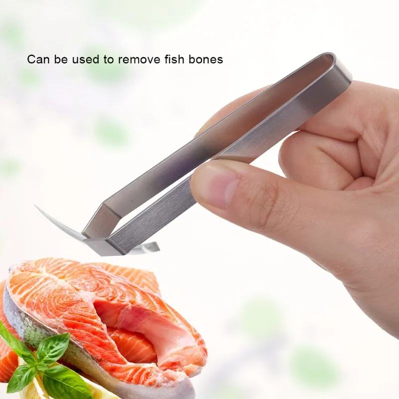 5/1pcs Stainless Steel Fish Bone Tweezers Chicken Feather Puller Remover Tongs Seafood Salmon Bone Clamp Kitchen Gadgets Tools