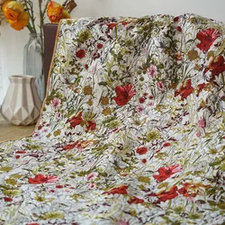 Spring Flower Yarn Dyed Jacquard Fabric Women's Pastoral Dress Makeup Bag Diy Sewing Fabric 50cmx150cm