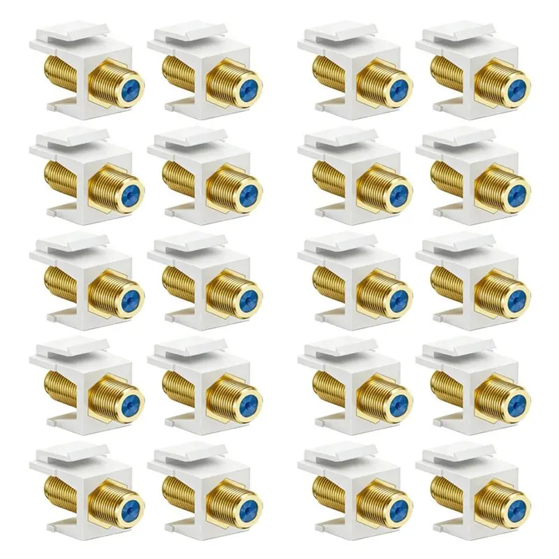 SOFT-For Wall Plate Compatible 20PCS F-Type RG6 Coax Insert Changer 3Ghz Coaxial Cable Connector Modules