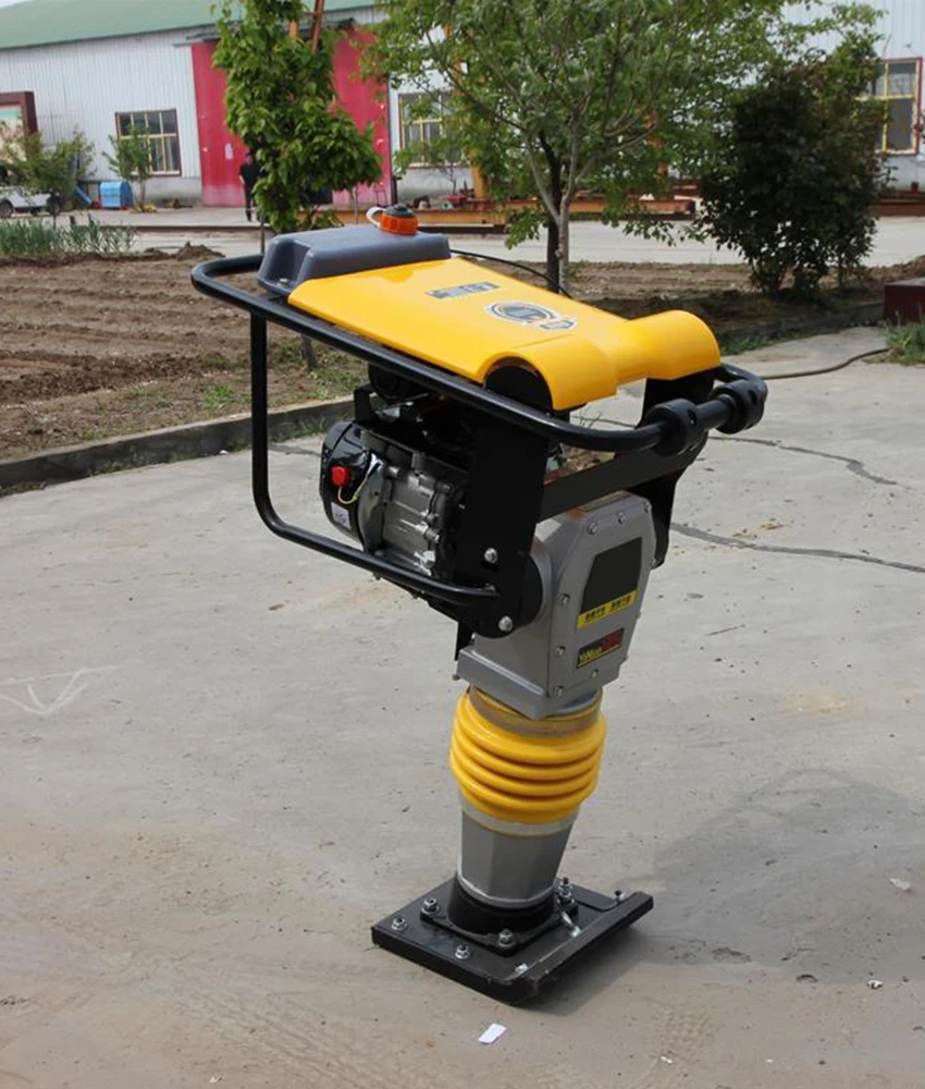 220V Rammer Listrik Permukaan Jalan Tamping Vertikal Kecil Rumah Tangga Tembaga Murni Motor Rammer Getaran Dampak Rammer
