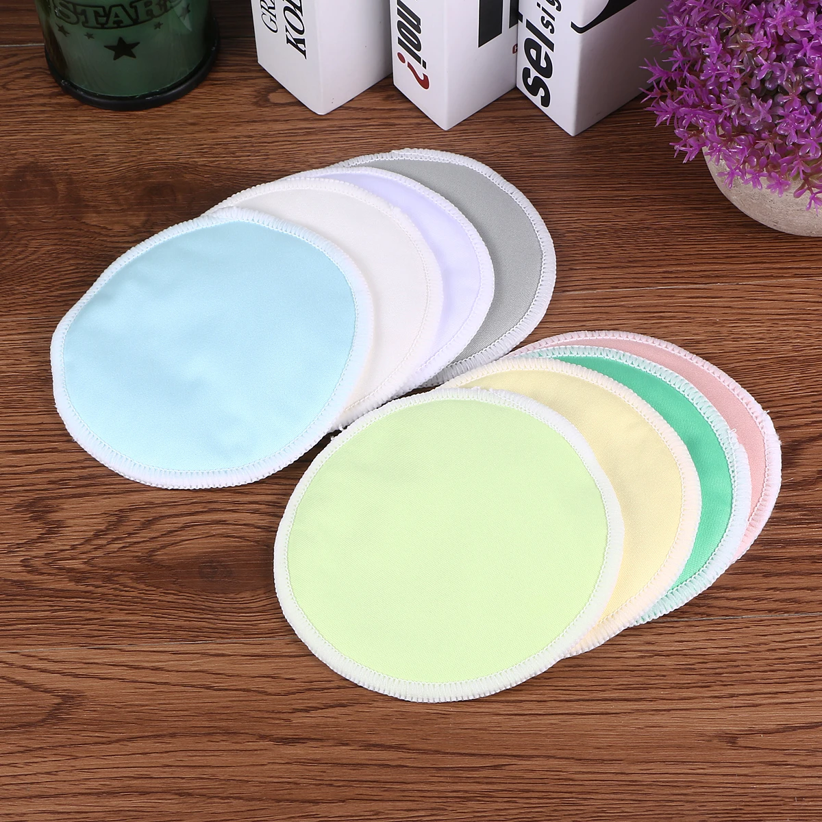 16pcs Makeup Removal Cotton Pads Bamboo Fiber Washable Reusable Face Eye Soft Round Pads Sensitive Skin Mixed Color