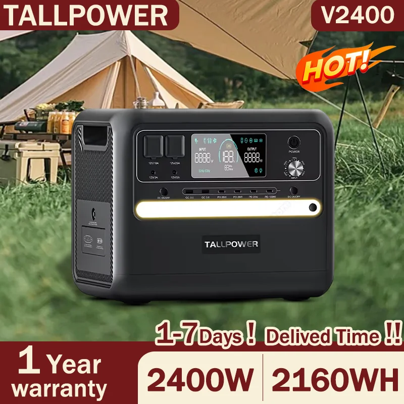 Najnowsza, przenośna stacja zasilania TALLPOWER V2400 jest wyposażona w generator słoneczny o mocy 2400 W oraz akumulator litowo-żelazowo-fosforanowy o pojemności 2160 Wh, co czyni ją idealną do