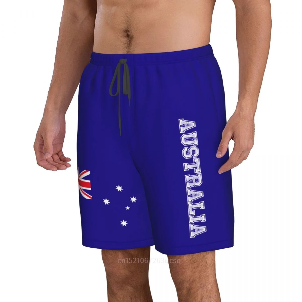 2023 verão poliéster austrália país bandeira 3d impresso masculino board shorts praia bolso correndo calças de verão