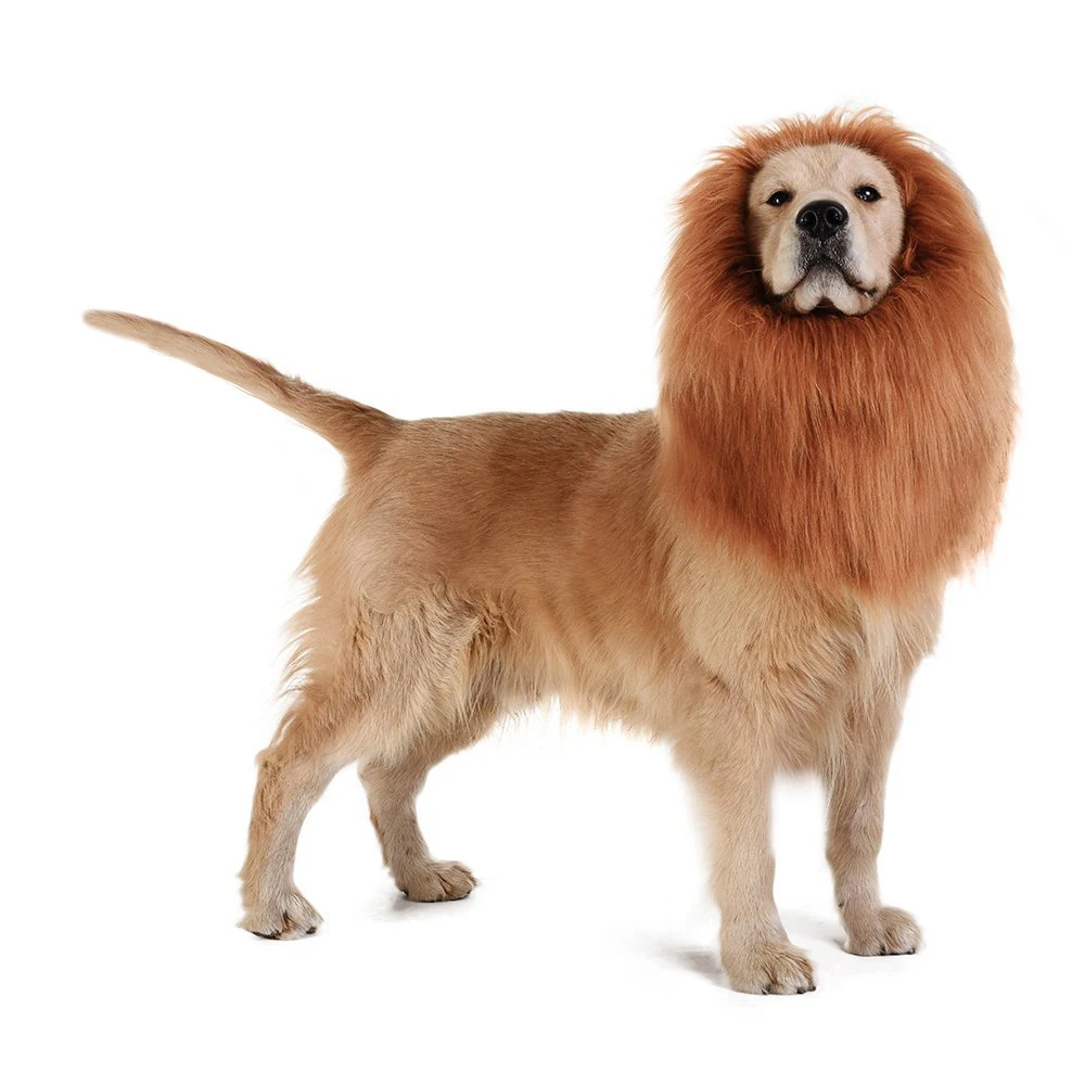 Funny Lion-Shape Manes For Dog Use Adjustables Pet Cosplay Costume For Medium Large Dog