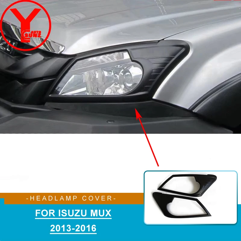 

head light cover For ISUZU MU-X 2013 2014 2015 2016 black headlight lamp hood car auto parts accessories For isuzu mux YCSUNZ