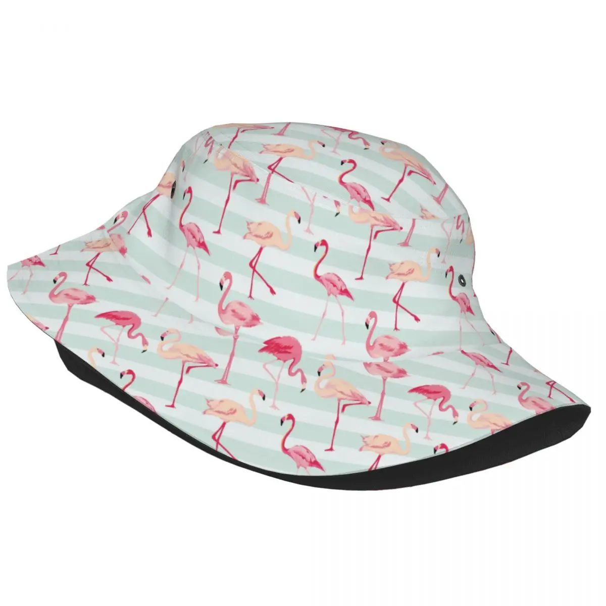 Retro Flamingo Bird Bucket Hat Women Men Unisex Trendy Summer Fisherman's Hat