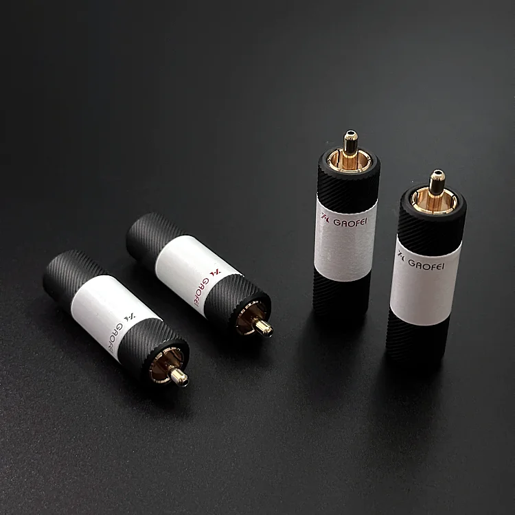 4 Uds conector de clavija de Cable RCA chapado en oro Audio Hifi GAOFEI adaptador RCA de 9,5 MM tornillo de fijación de bloqueo