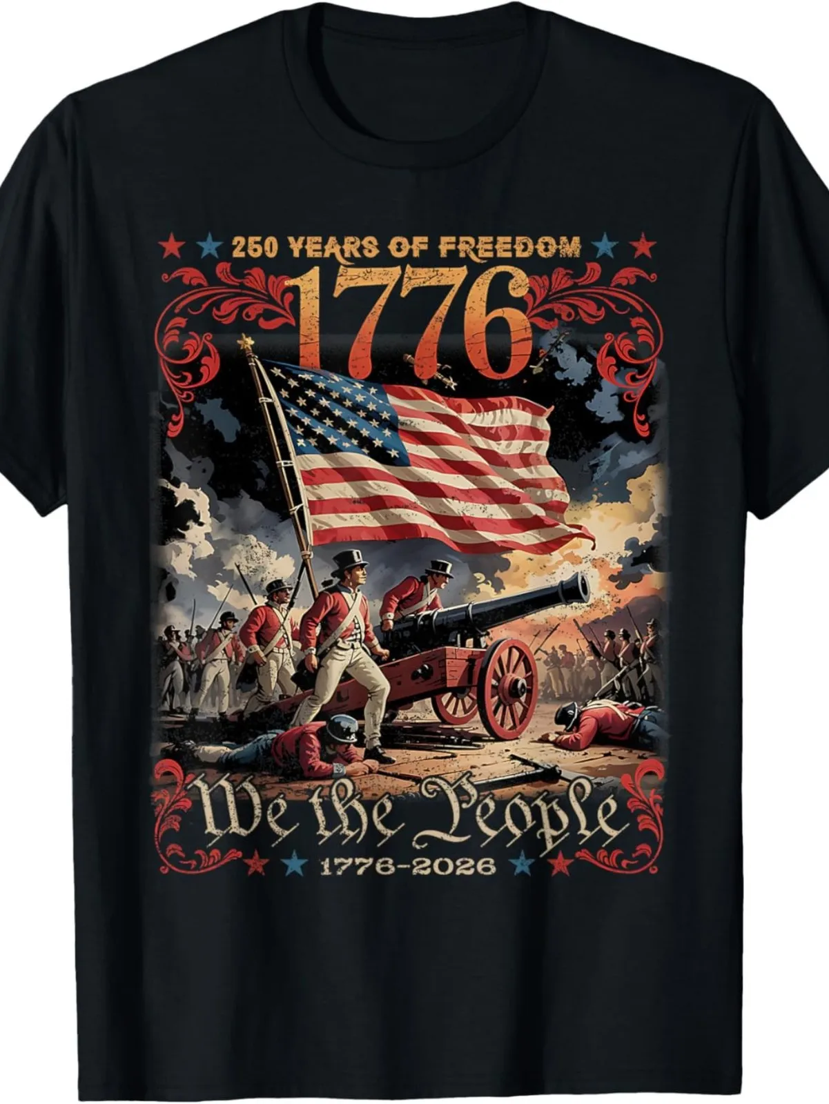 

250th Anniversary Tee 1776-2026 Proudly American Patriotic Shirt
