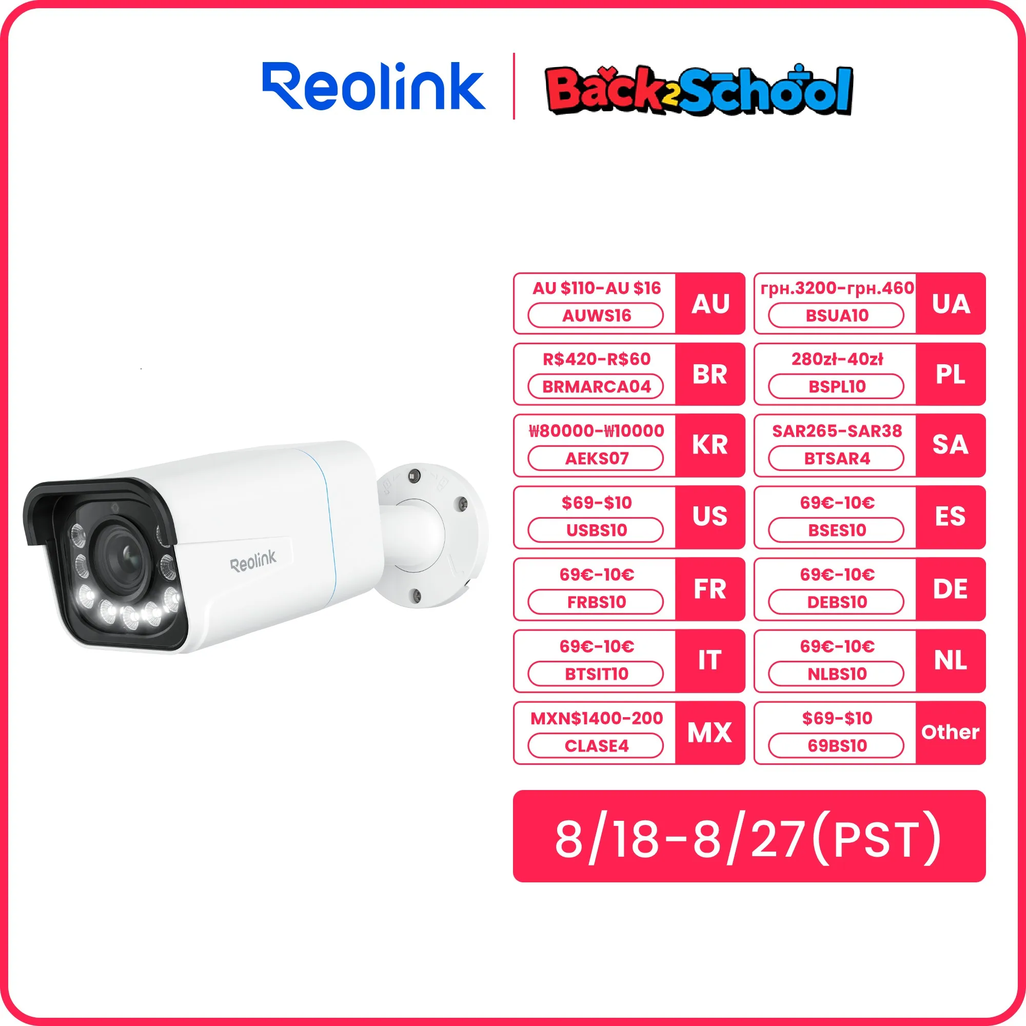 

Reolink Smart 4K 8MP PoE Security Camera 5X Zoom 2-Way Audio IP Cam Person/Vehicle Detection Spotlight Surveillance Cameras