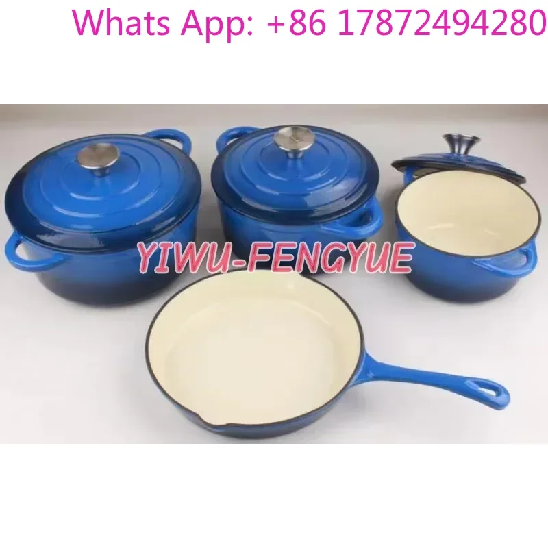 Colorful Enamel Cast Iron Casserole Pot Kitchen Casseroles Cookware Round Dutch Oven