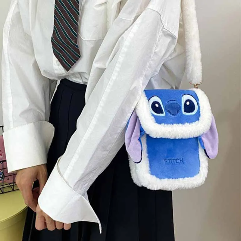 Kawaii Stitch Anime Phone Bags Cartoon Satchel Key Coin Storage Bags Portable Fashion Handbags Exquisite Gifts for Boys Girls