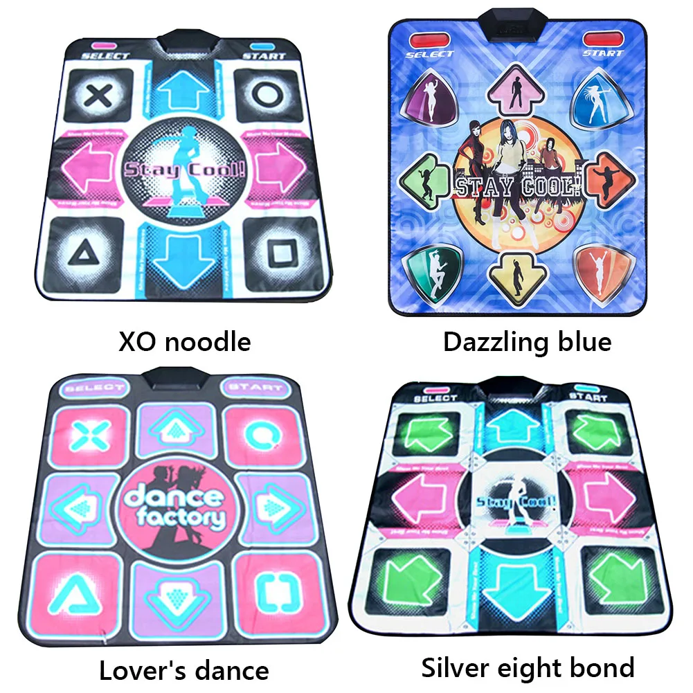 USB Wired Dance Mat Non-Slip Game Fitness Mat with LED Lights Footprint Mobile Step Arcade Exercise Pad for PC Video TV