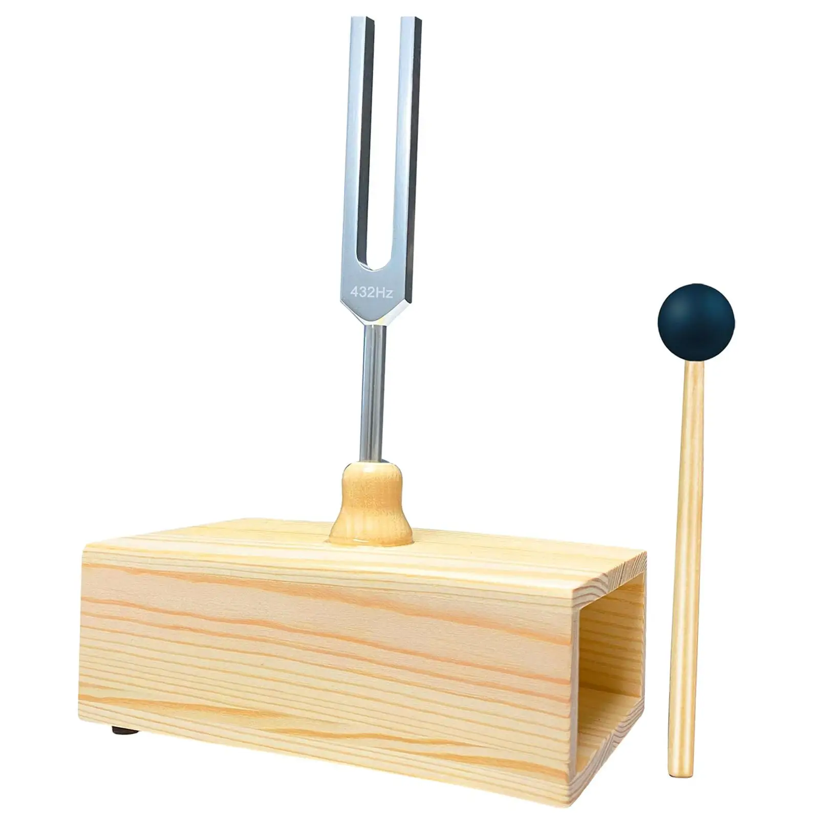 Tuning Fork Set Wood Resonator Box Easy to Use Studios SPA Sturdy Versatile Teaching Portable Aluminum Alloy Sound Instrument