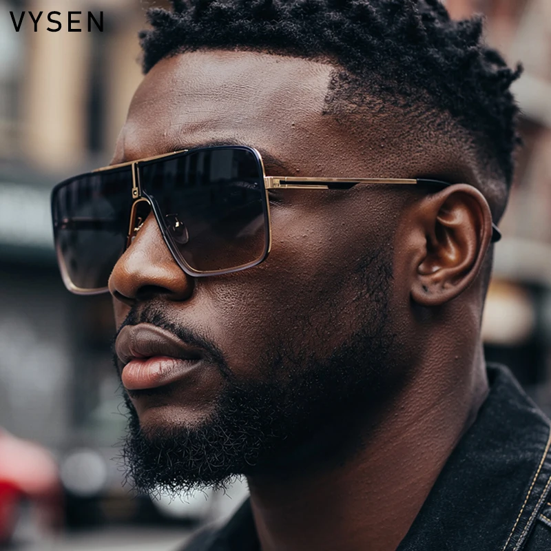 남성용 패션 오버사이즈 사각 선글라스, 빅 프레임 2026 럭셔리 브랜드 디자인 메탈 프레... - 1