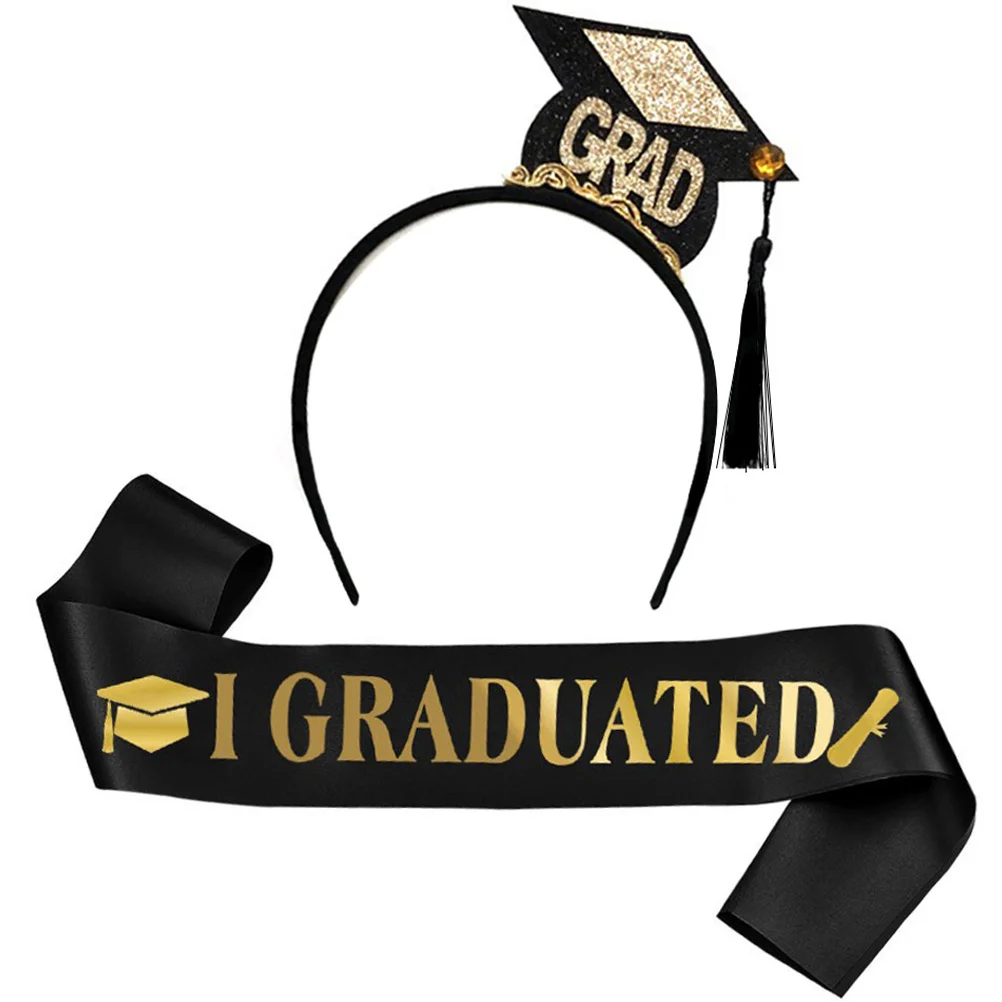 Graduation Headband Shoulder Straps Party Supplies Stoles Cords Clothes Decor Sash Kit for Cap Advanced