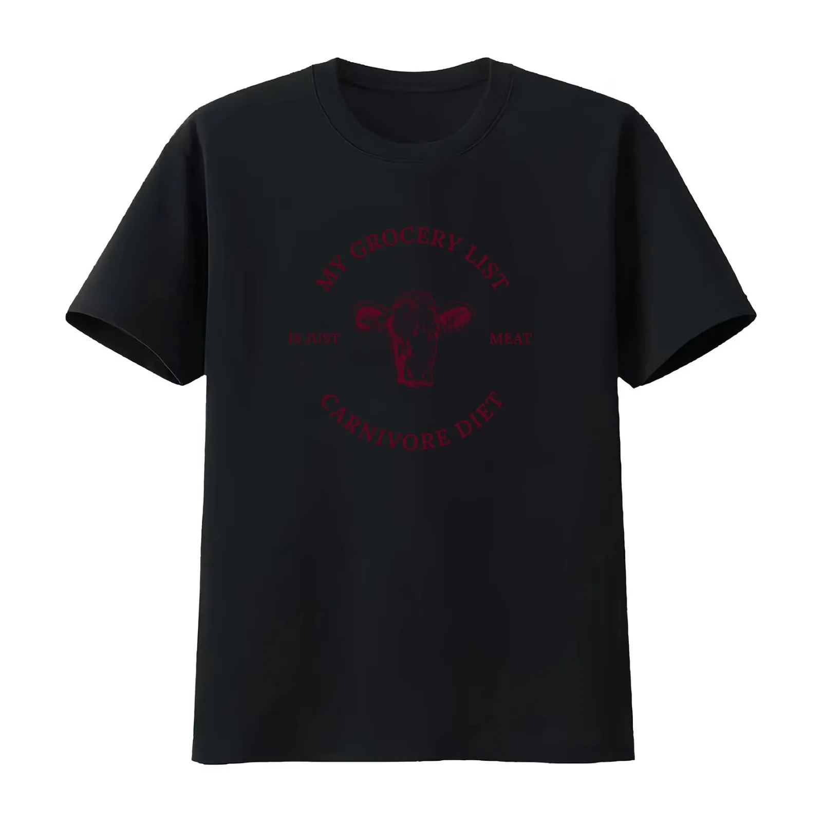 Carnivore grocery list T-Shirt Summer Casual Cotton Tee Oversized Streetwear Tops Vintage Graphic Print Unisex Men Women