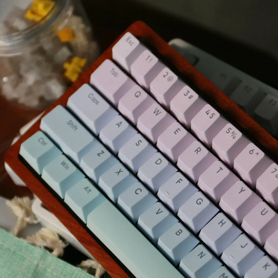 Kleurverloop Zijkant bedrukte keycaps 127 toetsen Dye Sub Shine Through PBT Keycap Cherry Profile voor Cherry MX Switch Gamer-toetsenbord