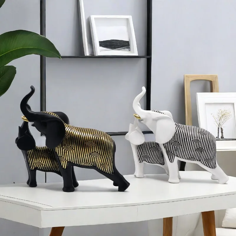 Modern Minimalist Line Mother Child Elephant Ornaments, Home Decor, Living Room Tabletop