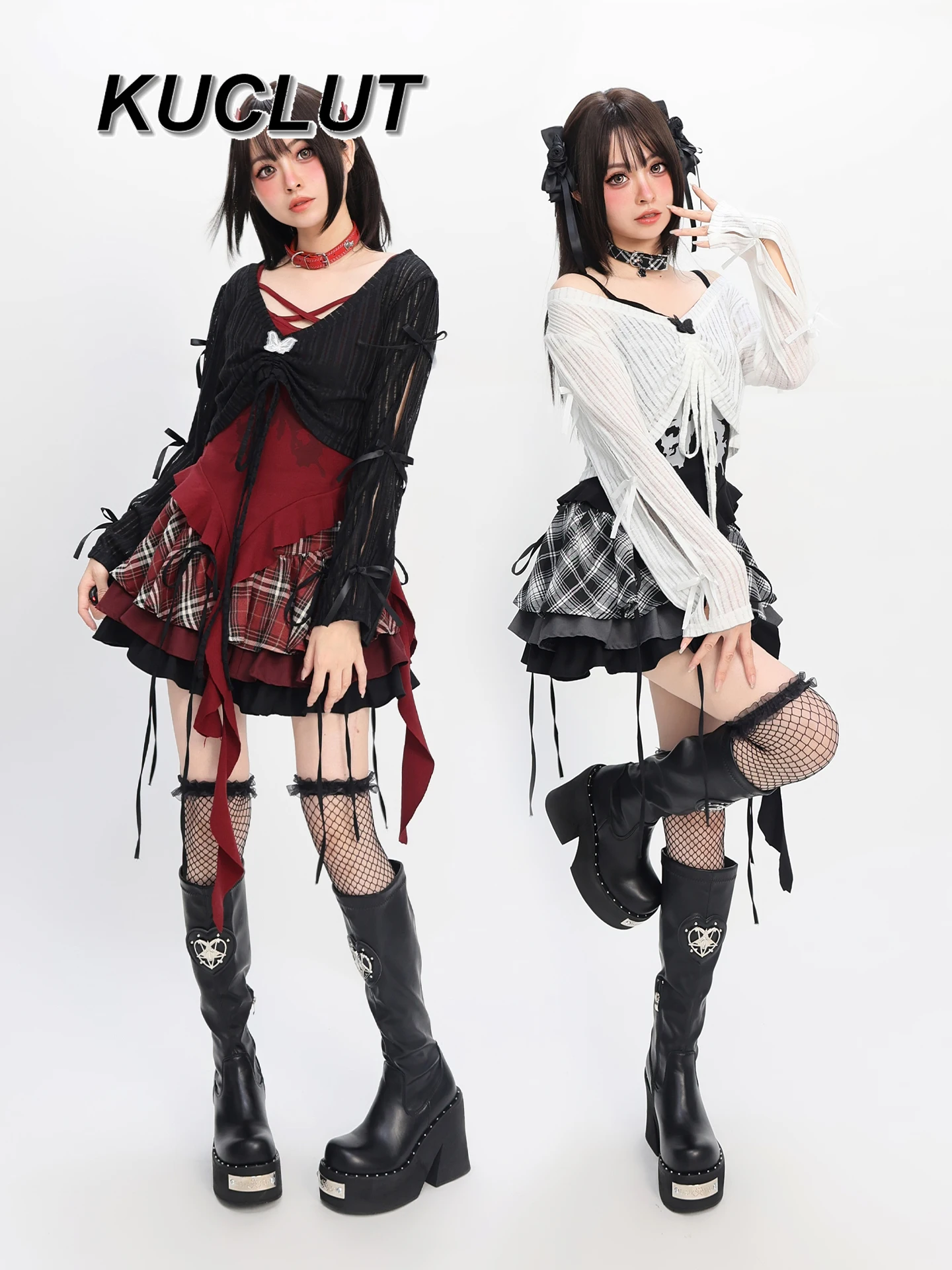 

Женские футболки, весенне-осенняя блузка в стиле панк Y2k с бантом и длинными рукавами, комплект из двух предметов, милые крутые повседневные футболки для женщин