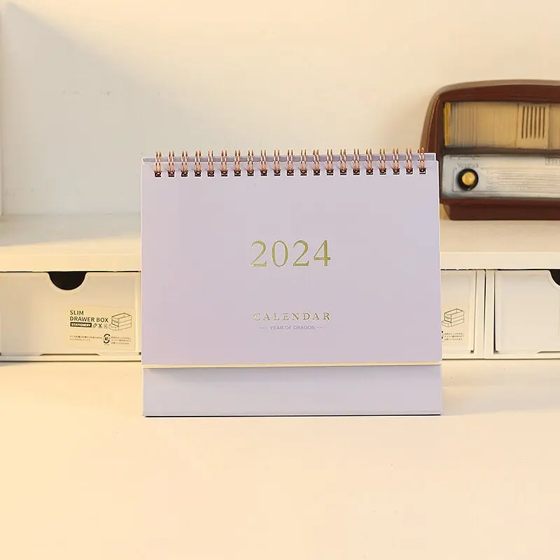 Simple Solid Color Medium Students School Office Desk Calendar Time Management Planner Desktop Calendar Korean Decoration 2023