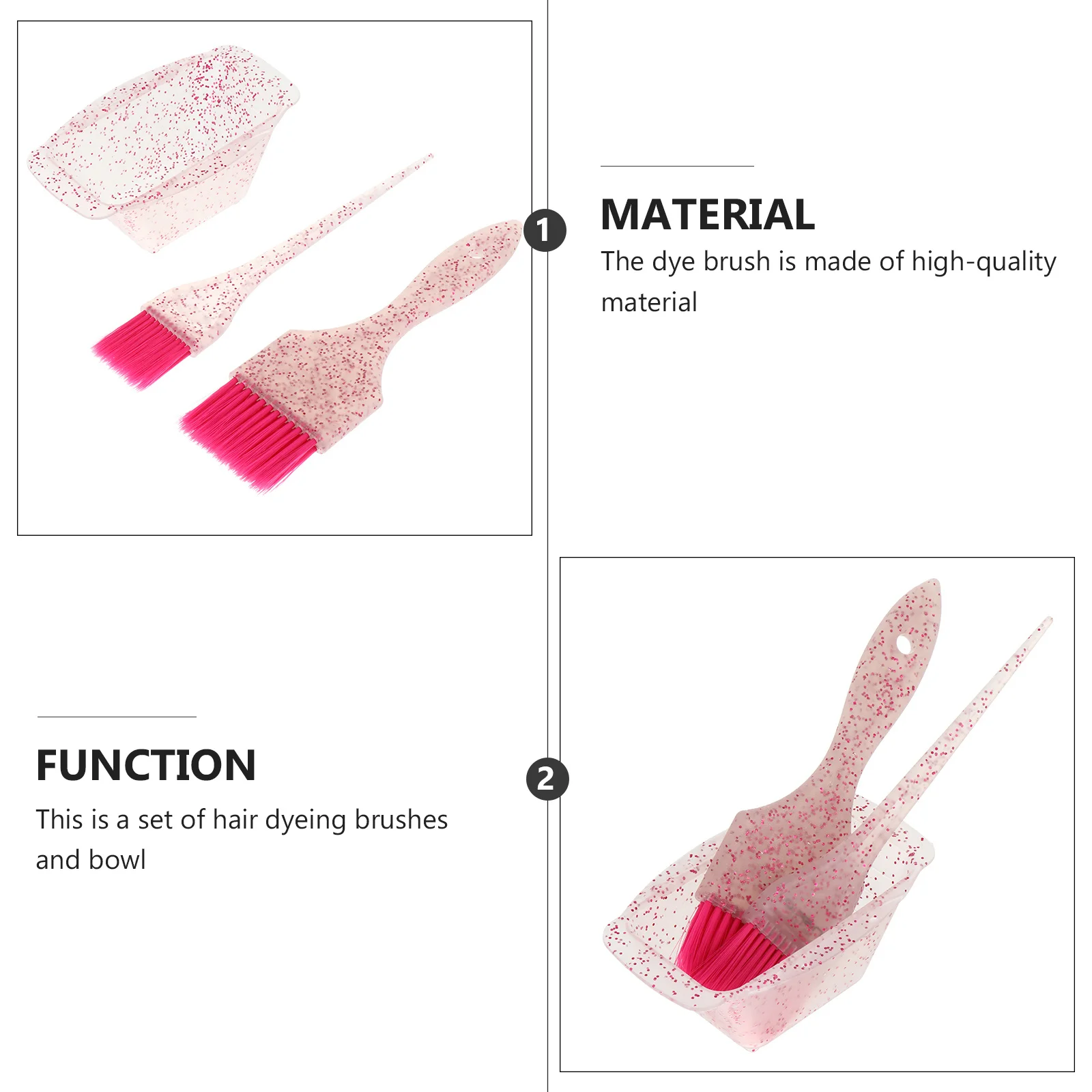 1 set Hair Dye Brush Bowl Kit Salon Tinting Tool Set Ultra Bristles Comfort Handle Durable Hair Coloring Supplies Applicator For - Image 4