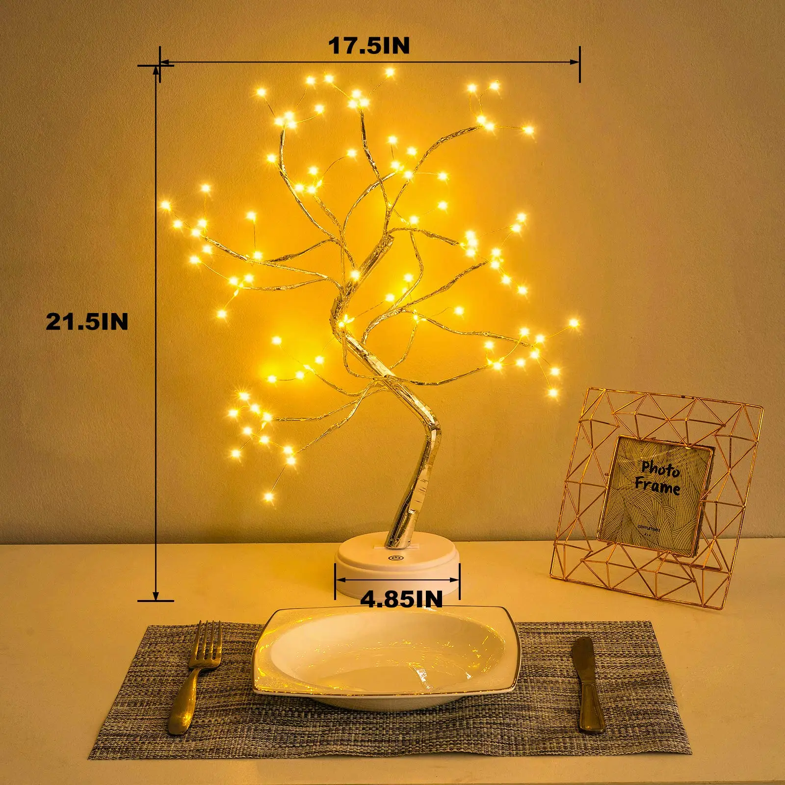 Imagem -02 - Fada Sparkly Árvore Abajur Controle Remoto Usb e 3aa Alimentado Bonsai Faça Você Mesmo Árvore de Luz Artificial Quarto Desktop Night Light 108led