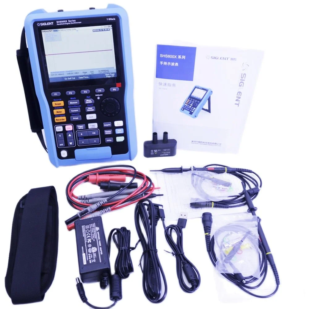 Siglent SHS820X Digital Handheld Oscilloscope 2 Channels 200MHz 500MSa/s with Spectrum Analysis and Multimeter Functions