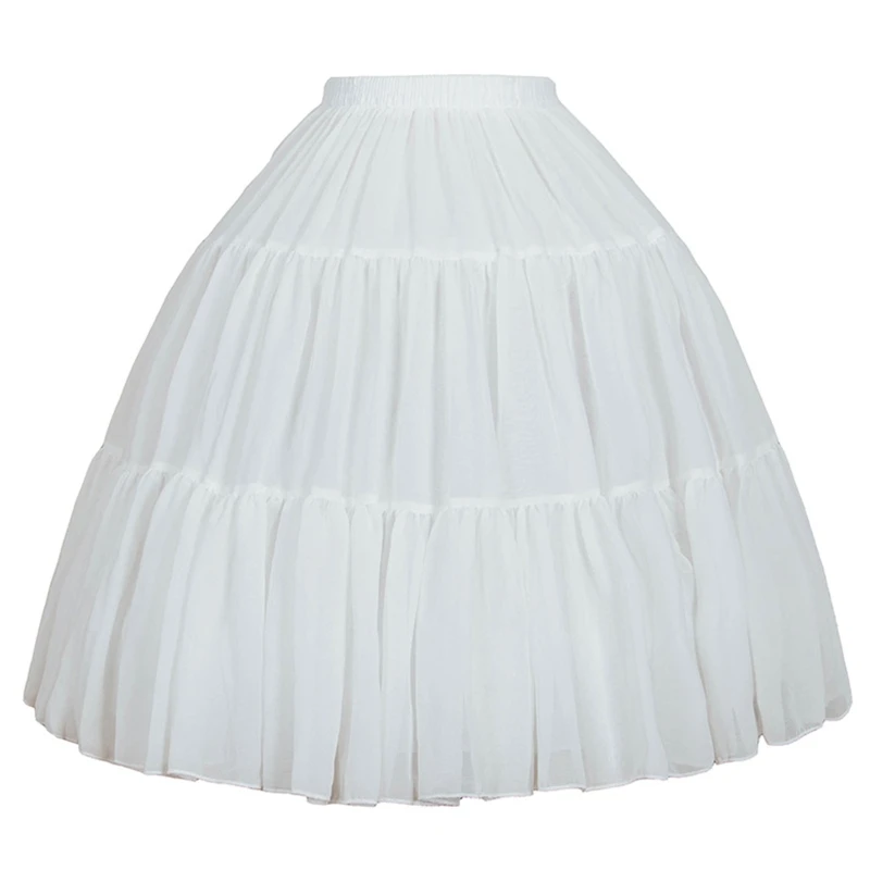 

Y1UB Adjustable Hoop Skirt Petticoat Victorian Costume Half Slips for Women Girls