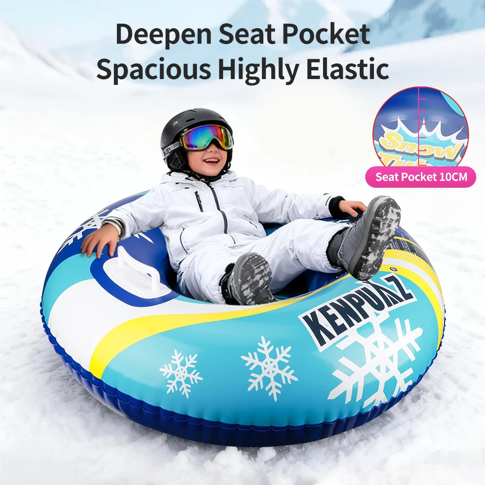 Kenpuaz الأزرق والأحمر نفخ السلامة غير عرضة الكراك أنبوب الثلج الدائري الشتاء مقاوم للماء رشاقته PVC مقبض بلاستيكي ثابت #4