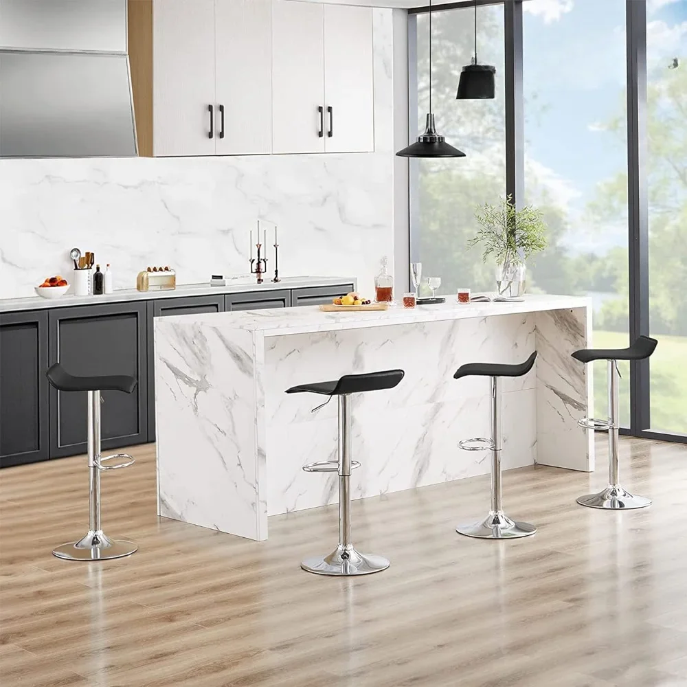 

Набор из 4 барных стульев, регулируемые поворотные барные стулья без подлокотников, современные табуреты без спинки