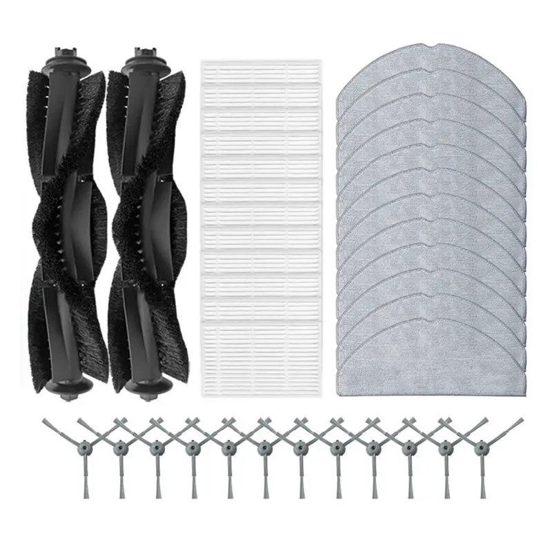 

【ADORN】Запчасти для ILIFE V20 / Vyzzle D10 / Laresar L10 / Lydsto R1D Edge / Roidmi Eve Rook S: основная и боковые щетки, фильтр, тряпка для влажной уборки