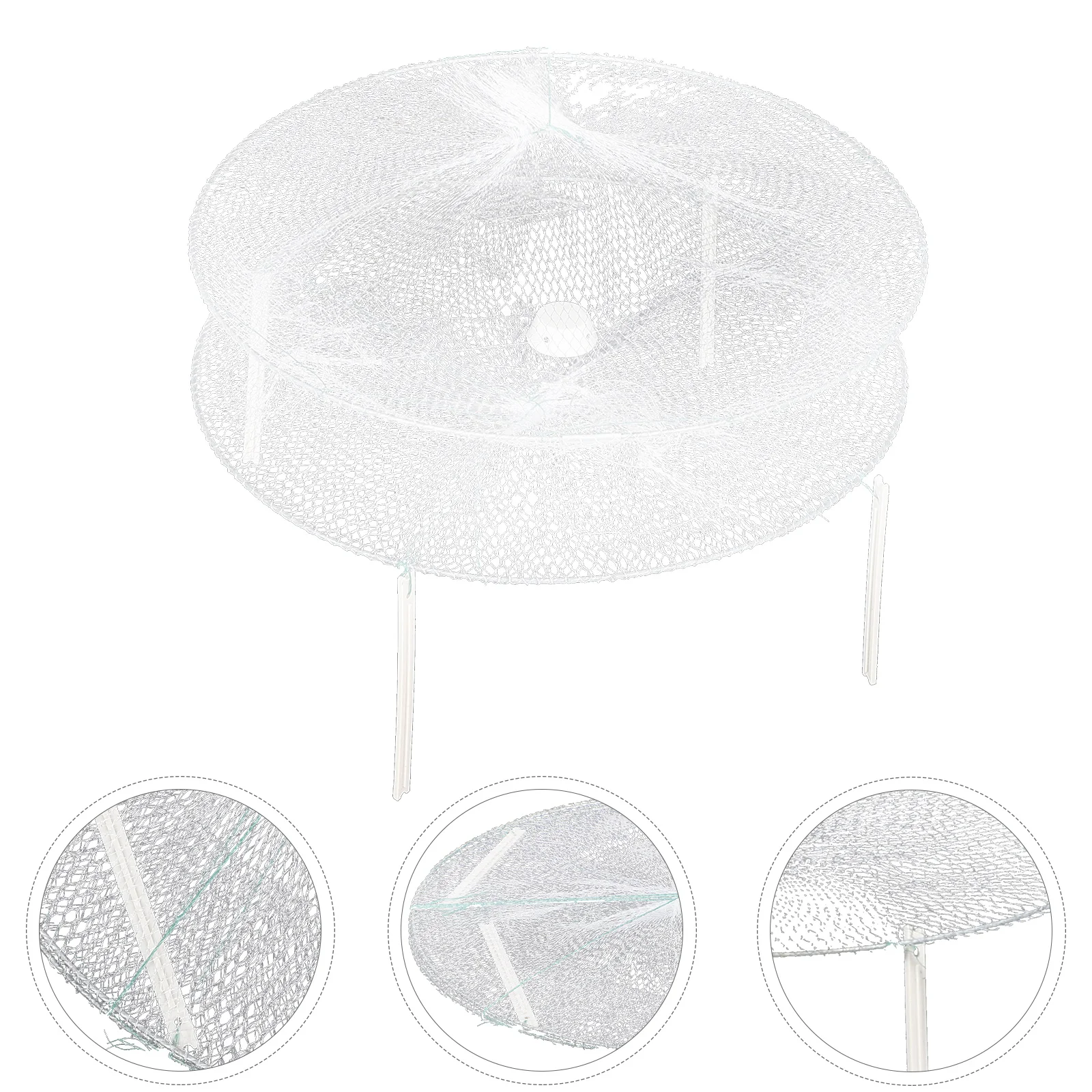 

Fish Tank Net Shrimp Cage Fishing Kit Bait White Stainless Steel Crabbing Equipment