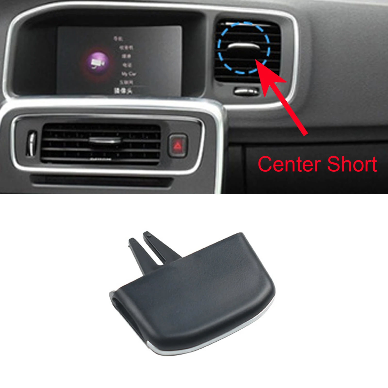 1PCS Center Short A/C Air Vent Outlet Tab Clip For Volvo For S60 2011-2018 Plastic Direct Replacement Car Wear Parts Lightweight