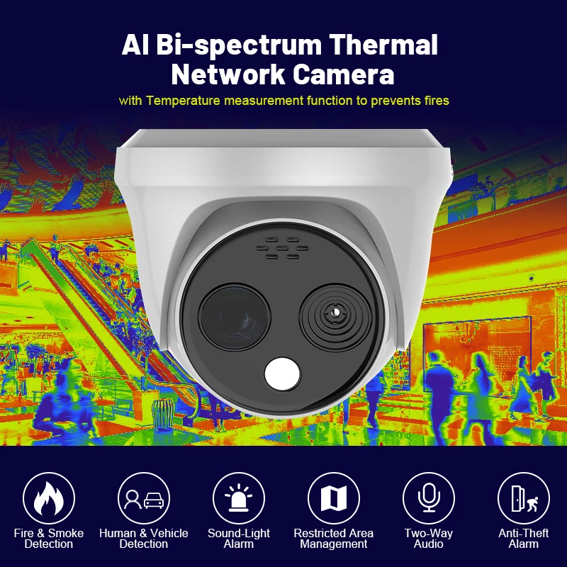 External Thermal Imagining Camera With Thermal Detection Outdoor Ptz Infrared Night Vision Thermal Security Camera