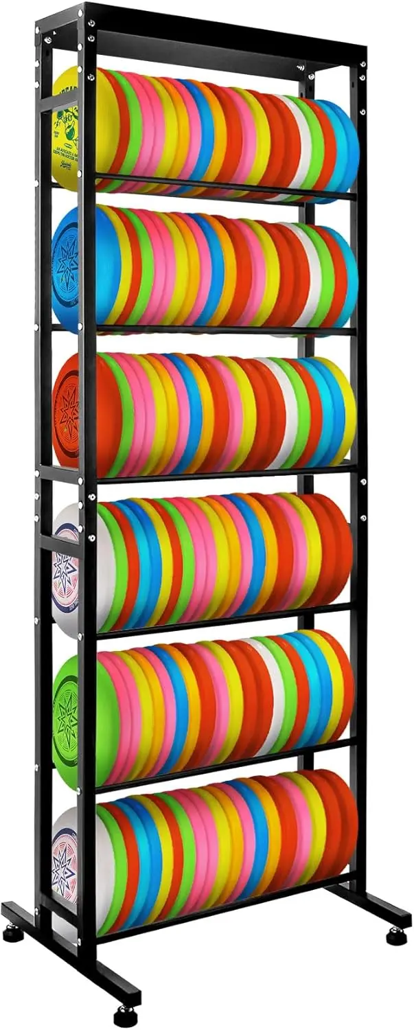 

6-Tier Disc Golf Storage Ra,Metal Discs Golf Ra,Space-Saving Disc Station For Disc Golf Storage Shelf-Bla