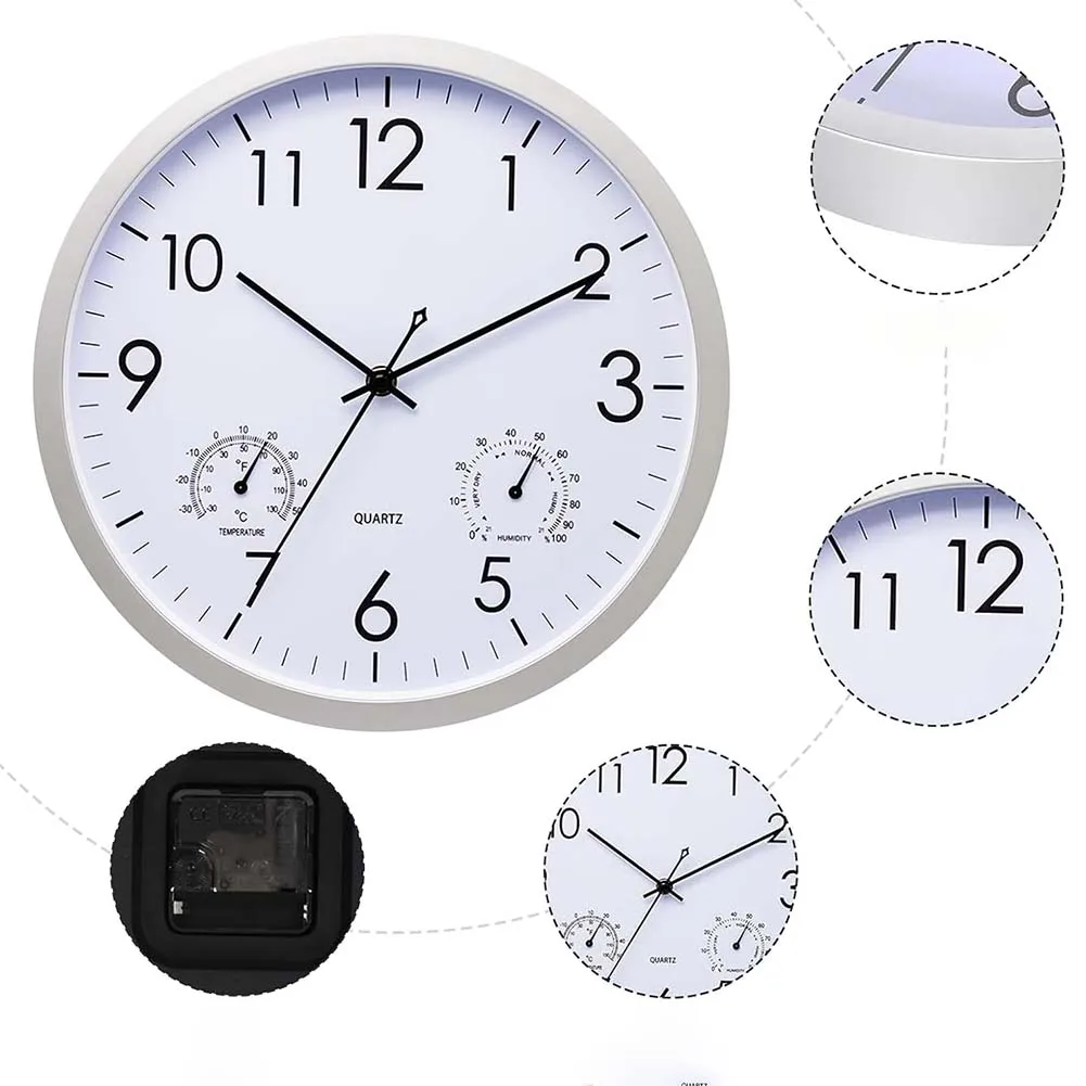 No-Ticking Clock Temperature Display Relaxation Space Peaceful Environment for versatile Usage For Office For Classroom