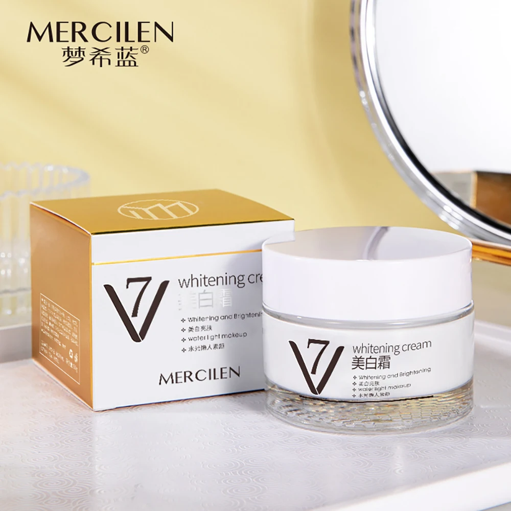 V7 Whitening Natural Cream Moisturizing Lazy Base Cream Brighten Skin Rejuvenation Elastic Skincare Women's Beauty Face Cream