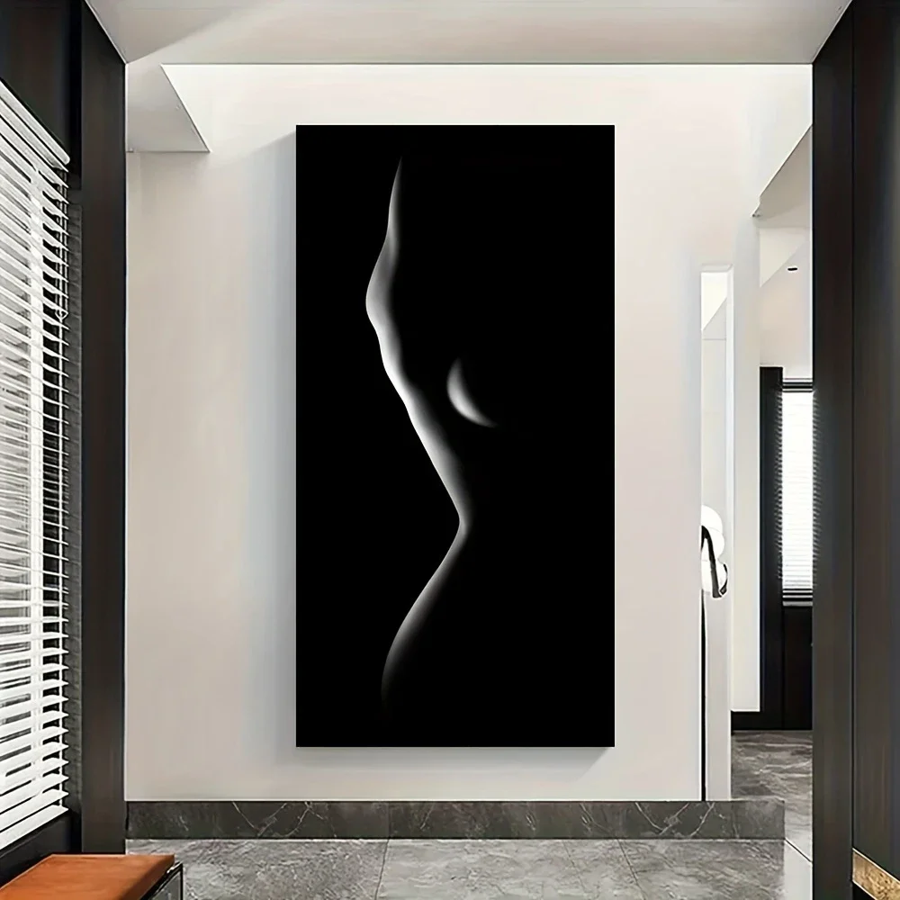 Black And White Modern Simple Human Body Art Poster, Female Pattern Wall Painting, High Quality Home Decoration, No Frame