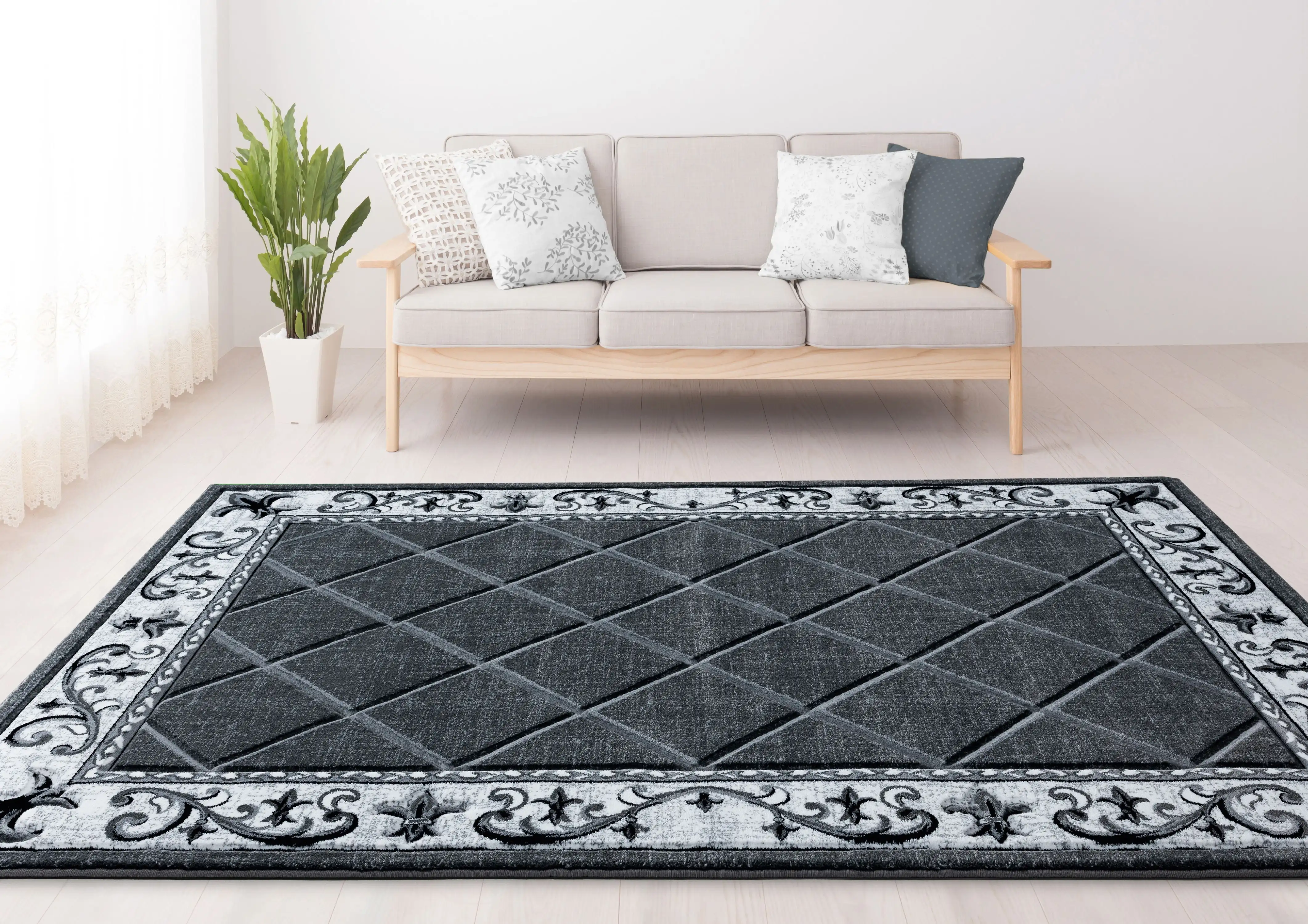 

United Weavers Drachma Kengsley, коврик с окантовкой, серый, 2 '7x4' 2