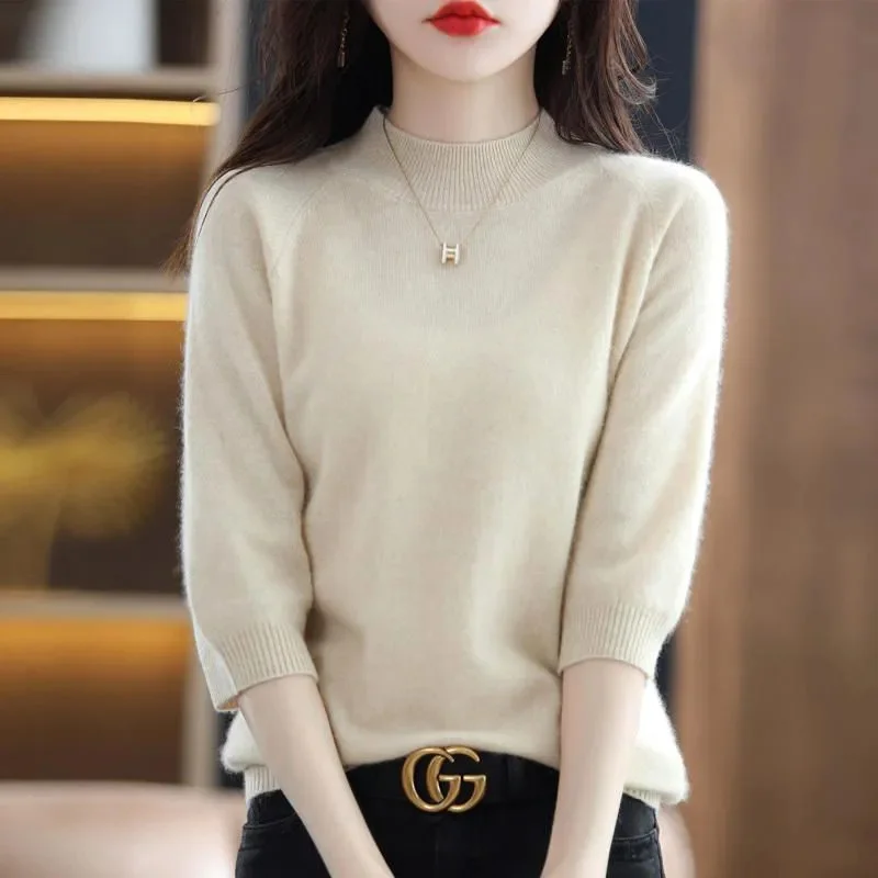 2024 New Women Knitted Sweaters Autumn Winter Warm Clothing Fashion Casual Sweater Long Sleeve Jumper Loose Pullovers Top