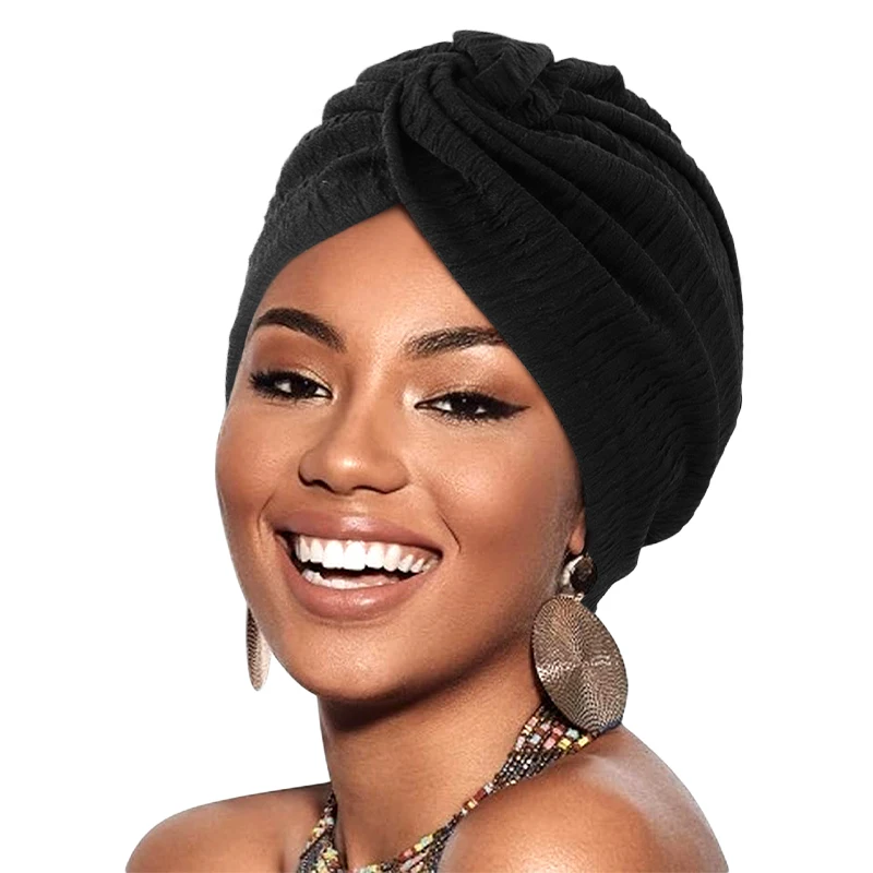 New Women Muslim Twist Turban Cap Wrap Head Scarf Elastic Head Wrap Headwear Bandanas Lady Hair Hats Beanie islamic underscarf