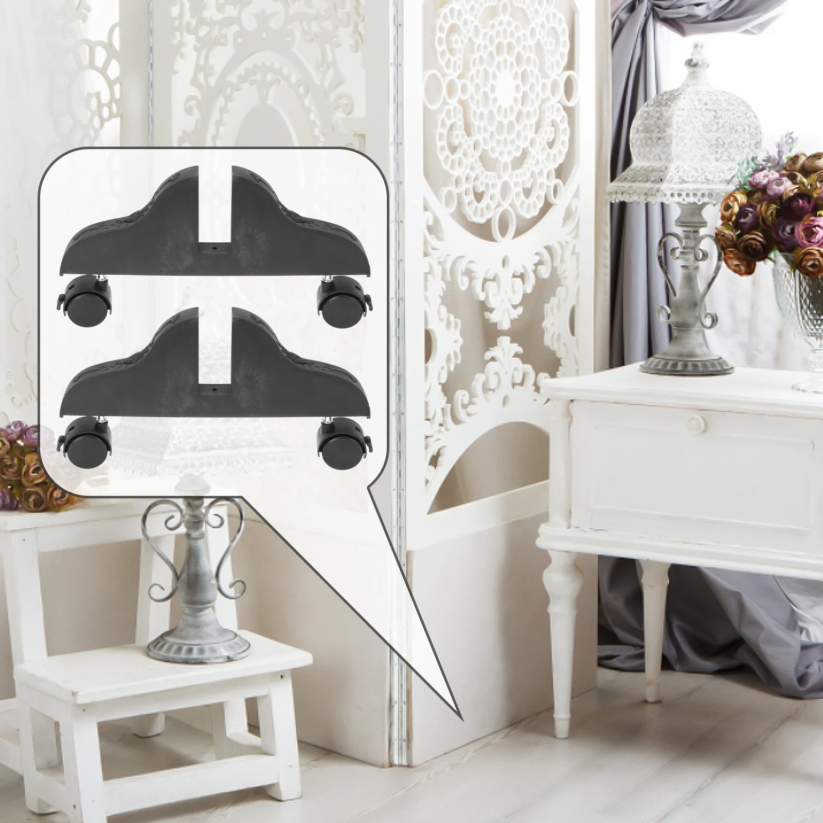 

2Pcs Screen Divider Base Thickened Plastic Divider Stand Feet for Home Office Room Partition Support Bracket