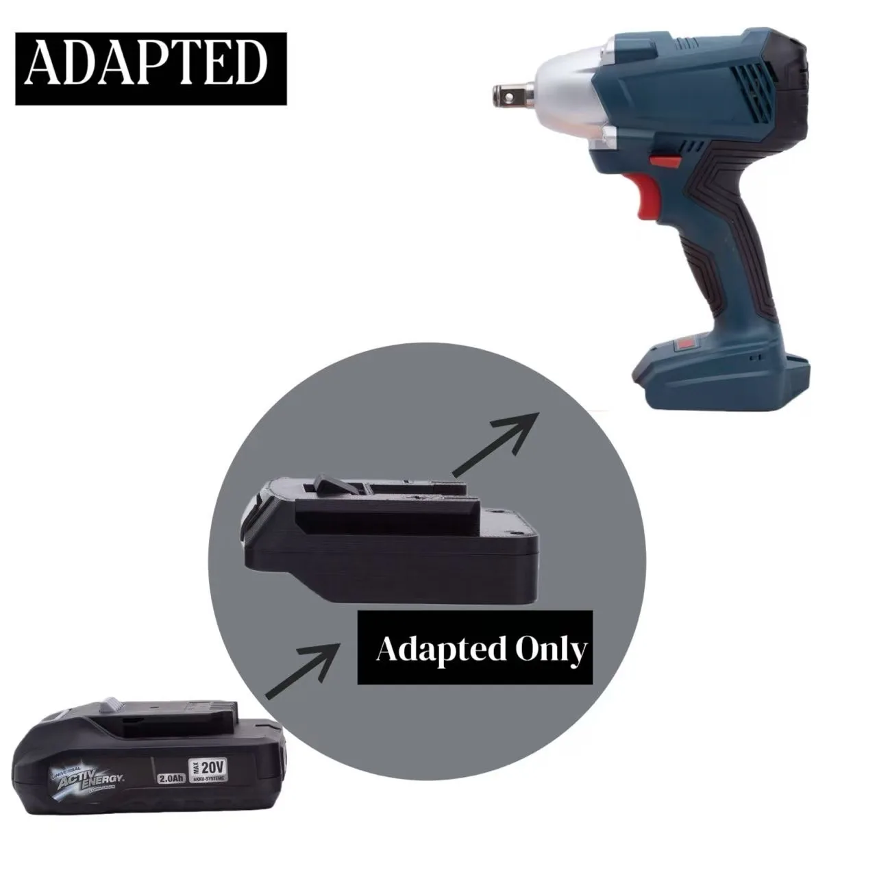 

Converter Adapter For Aldi Ferrex Activ Lithium Ion Batteries To Bosch 18v Wireless Portable Power Tool