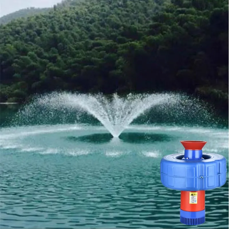 DC 48V 370W Solar Powered Aerator for Farm Lake Aquaculture Machine Fish Pond Aerators Solar Floating Fountain Water Aerator